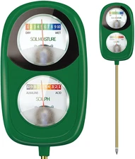 2-In-1 Soil Moisture Meter, Soil PH Meter, Large Dual-Screen Soil PH Tester & Mo