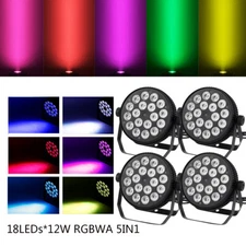 4PCS 200W RGBWA LED Stage Par Can Light DMX DJ Disco Party Lighting Wash Lights