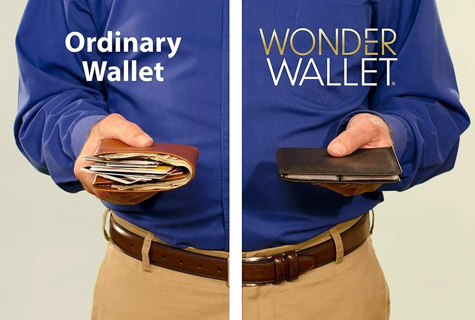 2pcs Original Wonder Wallet Amazing Slim RFID Wallet As Seen on TV Black Leather - Image 4 of 4