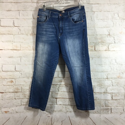 Madison Monroe Damen Größe 14/32 Slim Straight Hi Rise Slim Straight Jeans Blau - Bild 1 von 11