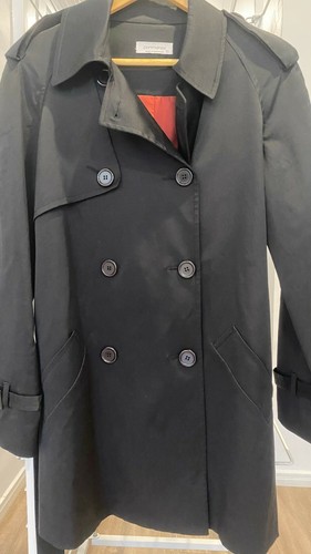 Black Trench Coat Jacket Size 
