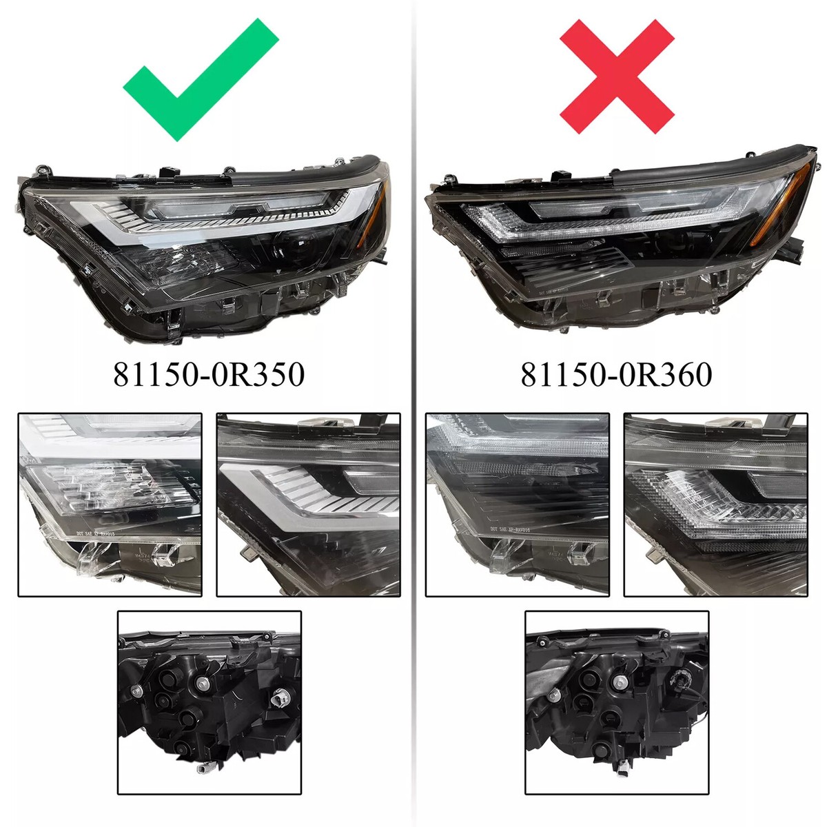 PENSUN Driver Left LED Headlight For 2022-2024 Toyota RAV4 XLE Sport – Replaces 81150-0R350