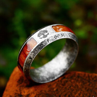 TEAMER Vintage Tree Of Life Ring - Stainless Steel Viking Celtic Knot Men's Ring, Size 8 - View #8