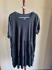 GAP Women's Short Sleeve Tiered Dress with Pockets - New - Size XXL - Black