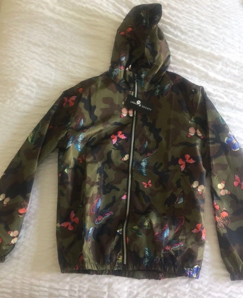 Urban Society Camouflage Butterfly Windbreaker Size Large | eBay