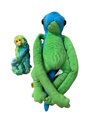 2000-(2 Wild Republic K&M International) Lizard & Monkey: Blue and Green