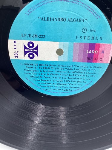ALEJANDRO ALGARA (76’ ORFEON MEXICO 3x VINYL LP) Nm- - Picture 16 of 19