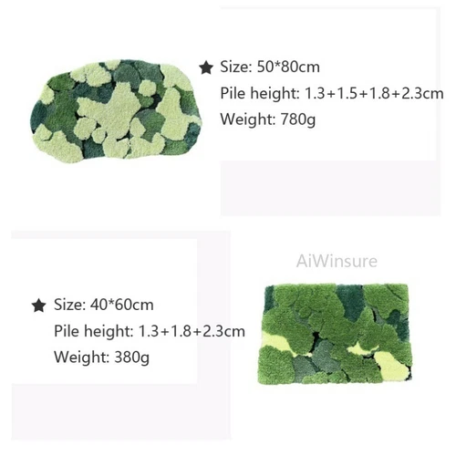 Moss Shag Area Rug for Bedroom Living Room Floor Mats Non-slip Thick Washable - Picture 14 of 44