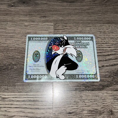 Vintage 1996 Warner Bros. Loony Tunes 1,000,000 Dollar Sylvester Stickers