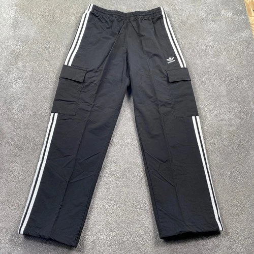 Adidas Originals Mens 3S Cargo Pants Black Ripstop Trefoil HR3364 Medium NEW