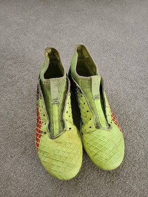 Puma Future 18.1 Netfit FG AG Fizzy Yellow Red Blast UK Größe 7 - OHNE Schnürsenkel
