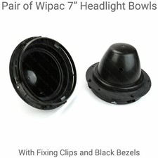 Headlight Headlamp Bowls With Black Bezels For Range Rover Classic/Land 90