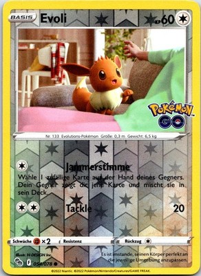 Evoli Reverse Holo Pokemon GO 054/078 deutsch Pokemon Karte