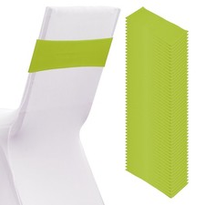 50 Pcs Spandex Chair Sashes Bows with Slider Buckle, Fruit Green