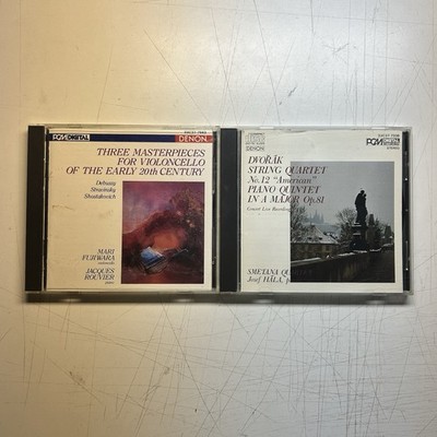 Classical CD Lot of 2 PCM Digital Denon Japan Fujiwara Rouvier Dvorak Quartet