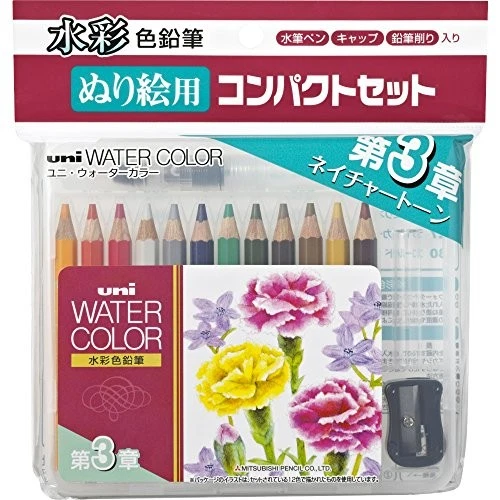 Mitsubishi Pencils UWCNCS12C3 Watercolor Pencils Uniwater Color Compact 12 Foto 2 de 4