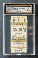 1980 The Who Full Ticket iCert Maple Leaf Gardens MLG Music Townshend Daltrey