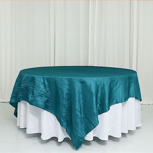 SARCELLE 90" x 90" métallisé froissé TAFFETAS TABLE SUPERPOSITION fête maison fournitures - Photo 1/8