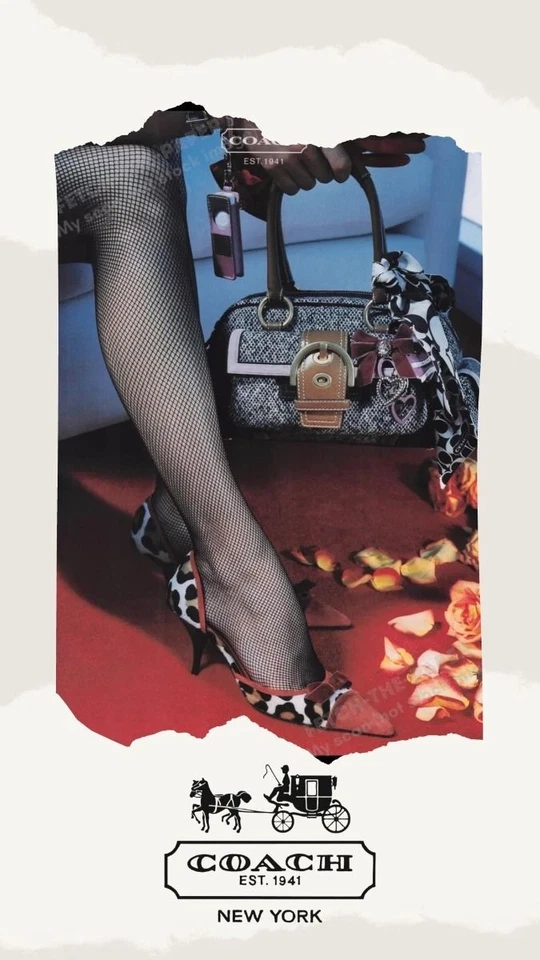 Vintage 2000s Coach Soho 2005 Tweed Satchel with Swarovski Bow 8F03 - Image 2 of 4