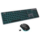 Wireless Keyboard and Mouse RGB Backlit Combo, Slim & Quiet, Rechargeable, Li...