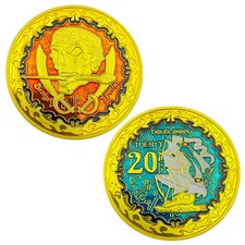 Pirate Skull Gold Challenge Coin Collection Spanish Doubloons Token Souvenir