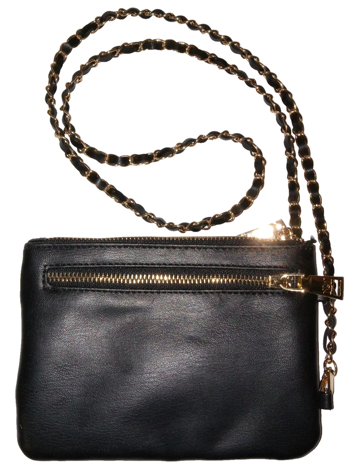 Badgley Mischka Black Crossbody Purse Phone Pocket Small Card Holders Zippers - Image 2 of 4