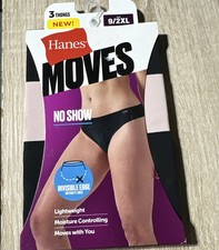 Womens Hanes Moves No Show Thong Panties Size 2XL / 9 BRAND NEW W TAGS