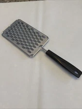 Vtg Ekco USA Stainless Steel Cheese Food Grater 11" Black Handle Utensil Tool
