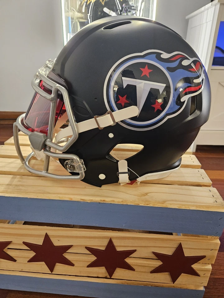 Derrick Mason Signed Titans F/S Authentic Helmet w/Titan Up and visor - Beckett - Image 3 of 4