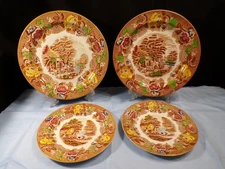 Lot of 4 Wood & Sons English Scenery Enoch Woods Plates - 2 Dinner 2 Salad