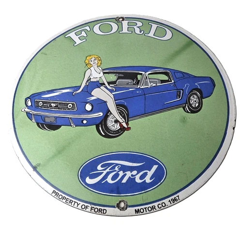 Vintage Ford Sign - Mustang Ford Automobile Service Station Gas Pump Sign