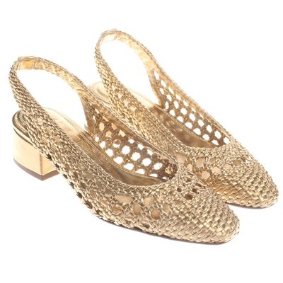Souliers Martinez Slingbacks 36 EUR Metallic Neu