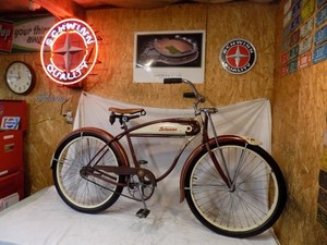 1952 SCHWNN HORNET MENS VINTAGE SPRINGER FORK TANK BIKE PANTHER B6 DX SKIPTOOTH