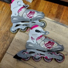 Phoenix Blade Runner Rollerblades Adjustable Size 5-8 Girls White Pink ABEC3