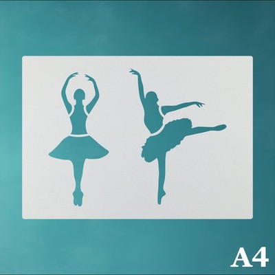 A4 Schablone Wandschablone Ballet Tänzerin Ballerina Arabesque - MA95