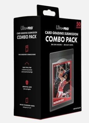 Ultra PRO Card Grading Submission Combo Pack 50 Semi Rigids 50 Easy Grip Sleeves