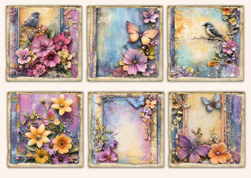 CREATION ART Flower Card Toppers for Cardmaking & Scrapbooking, Ephemera, Gift Tags topper