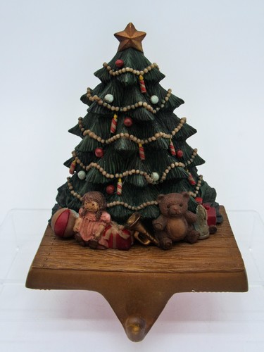 1991 CBK LTD Polyresin Christmas Stocking Hanger - X’MAS Tree, Antique Finish - Picture 2 of 8