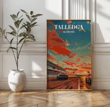 Talladega Superspeedway Travel Poster - Iconic Stock Car Racing Art Print
