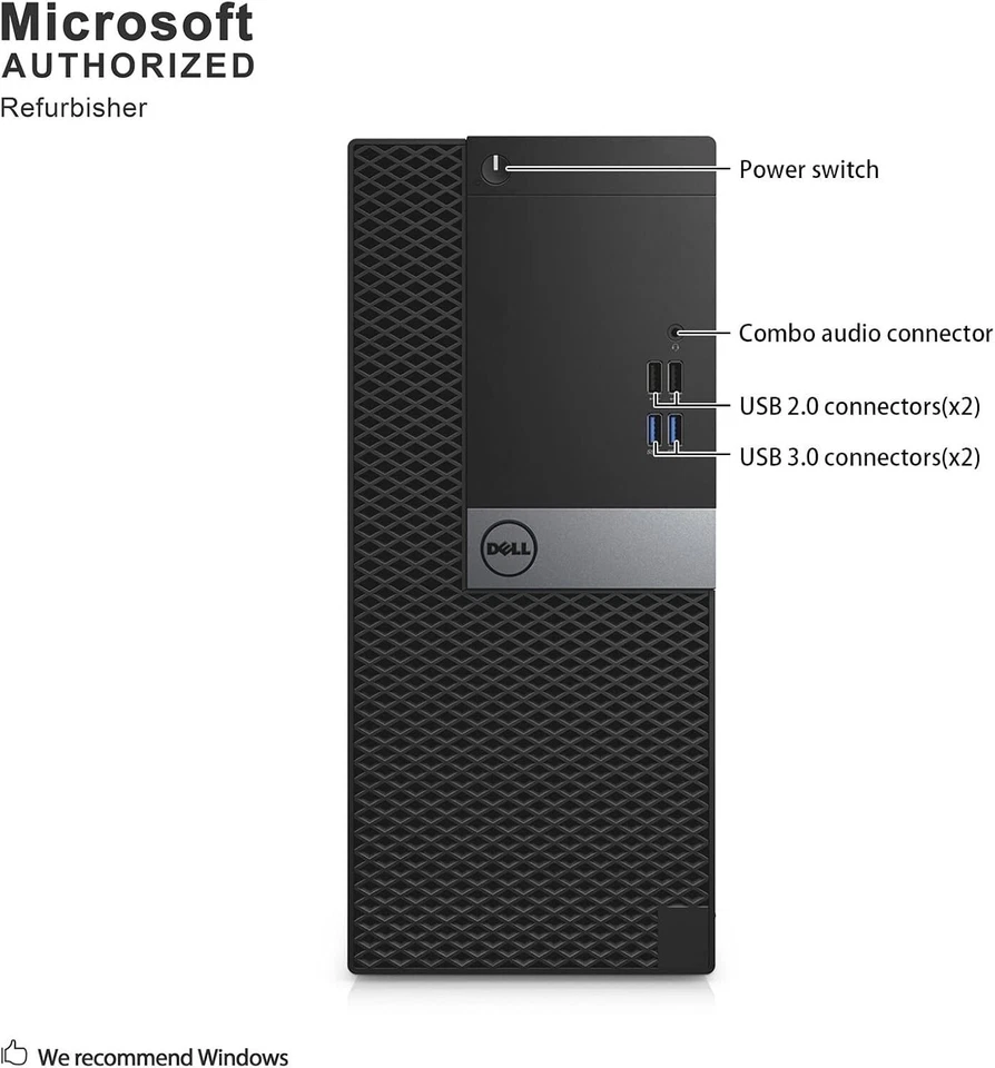 Dell Desktop Computer i5 PC SFF Up To 16GB RAM 2TB HD/SSD 24in Windows 10 Pro - Image 3 of 4