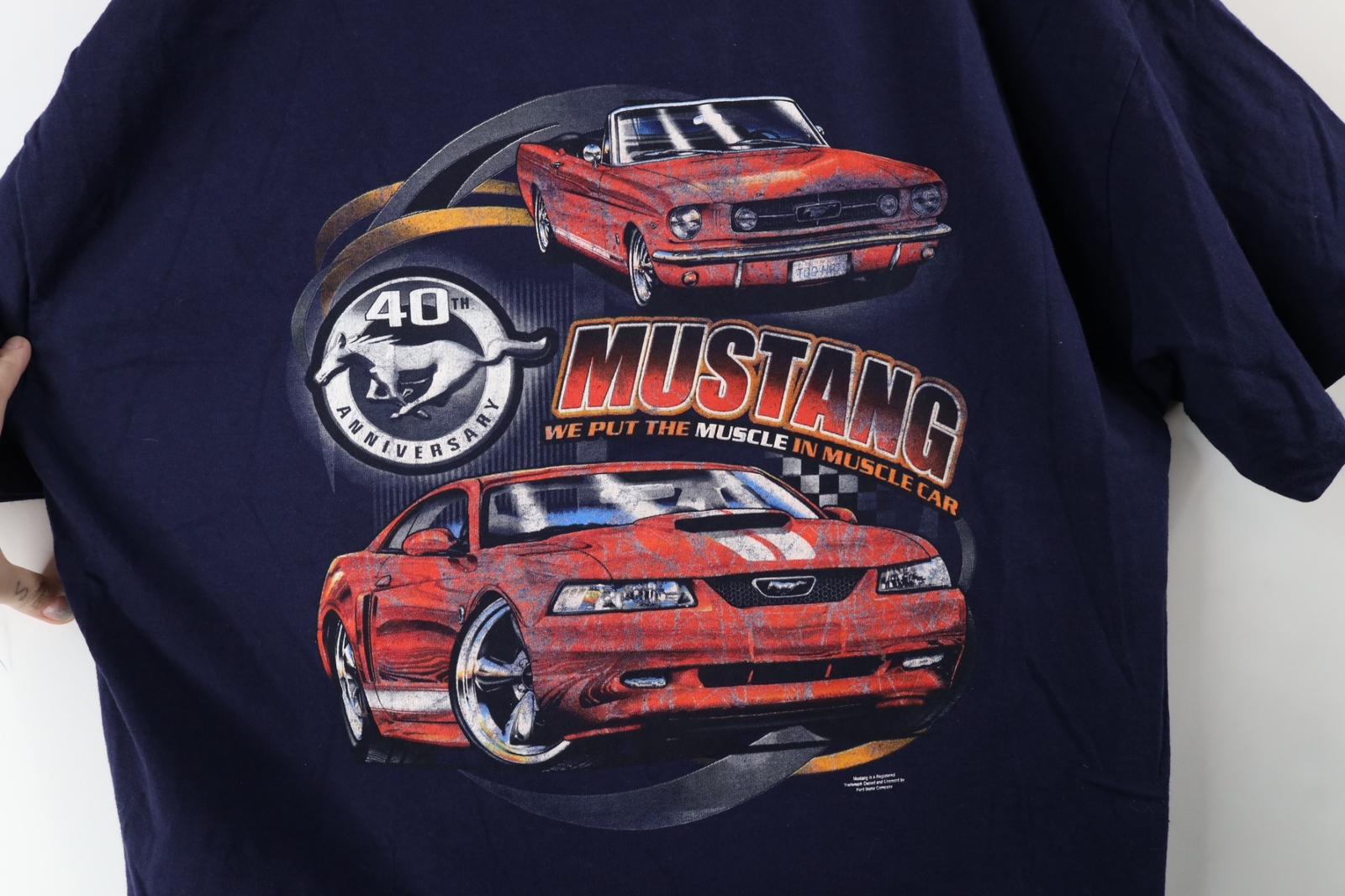 PONY T shirt vintage Y2K Ford Motor Company uomo 2XL 2004 40° anniversario Ford Mustang