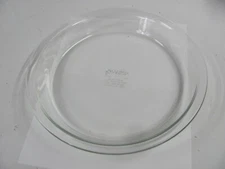 Vintage PYREX Pie Plate 209, 9" Round, Clear Glass, Flat Rim.