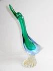 Vtg Italian Murano Sommerso Glass Duck Goose Statue Figurine Italy Seguso 15.5"