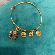 Alex & Ani Goldtone Love & Luck Charm Expandable Bracelet