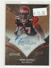 ANDRE CALDWELL 2008 ICONS NFL ROOKIES #105 AUTOGRAPH SIGNATURE #'D /135 AUTO