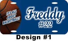 Personalized Custom Basketball License Plate w/ Name Number School Team etc.