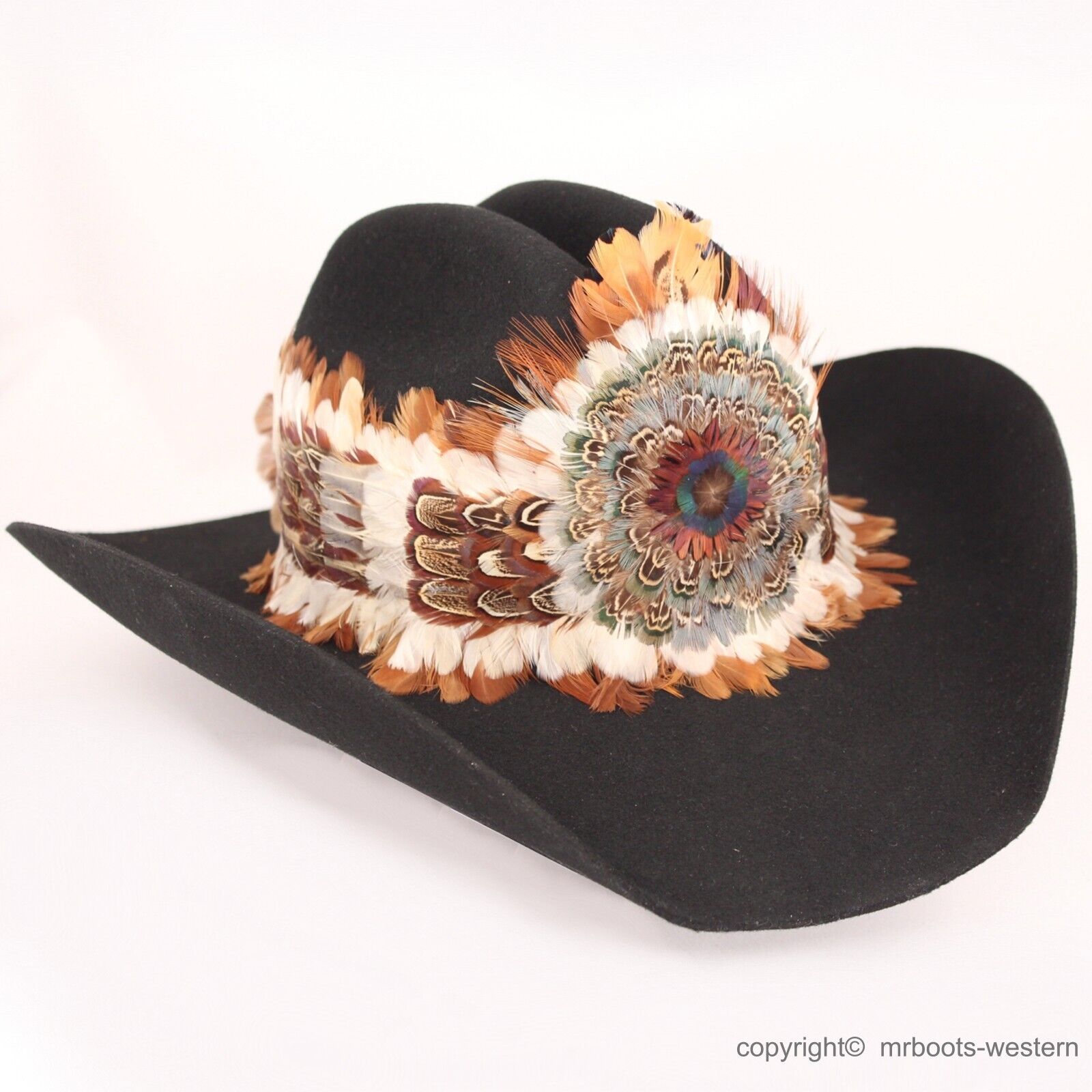 Stellar Western Feather Cowboy Hat Band for Men Women Natural Feather at   Women's Clothing store