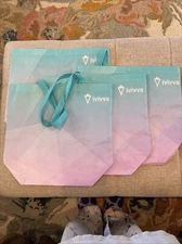 Ivivva Reusable Shopping Tote Bags - Large.   Pink/blue.  Lot of 4.  New!!