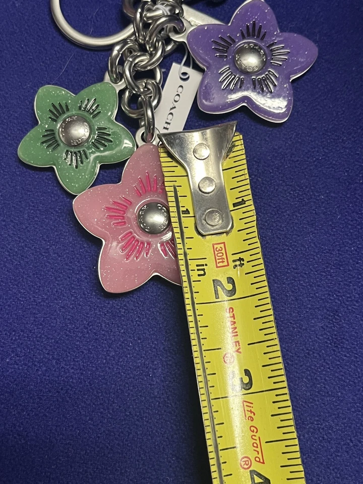 Bolso Coach Charm Llavero PLATA MULTI CR924 NUEVO CON ETIQUETAS Racimo de Flores Silvestres Foto 4 de 4