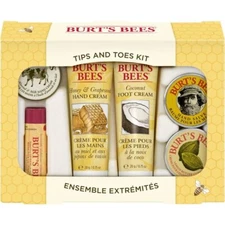 Burt's Bees Tips and Toes Gift Set, Hand, Foot, Cuticle Cream, Hand Salve, Lip B